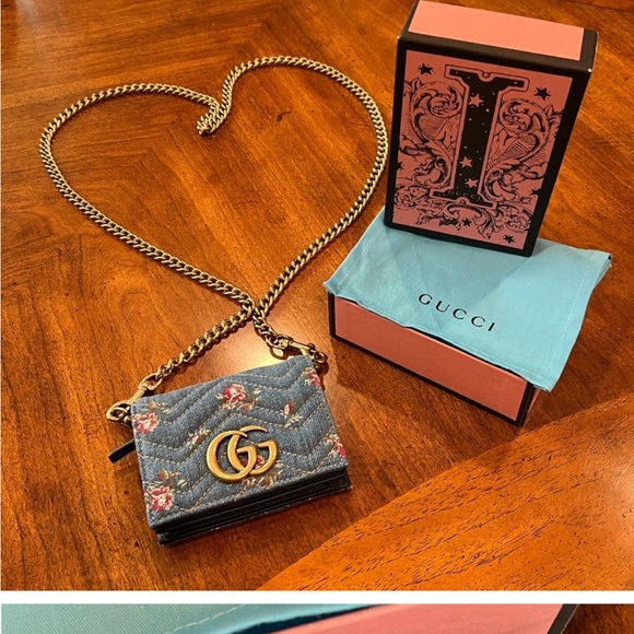 Gucci GG Marmont Bi-fold Printed Matelasse Denim. Authenticated by Poshmark. - Picture 4 of 6